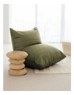 Linoire Quilted Beanbag Lounger in Moss Green