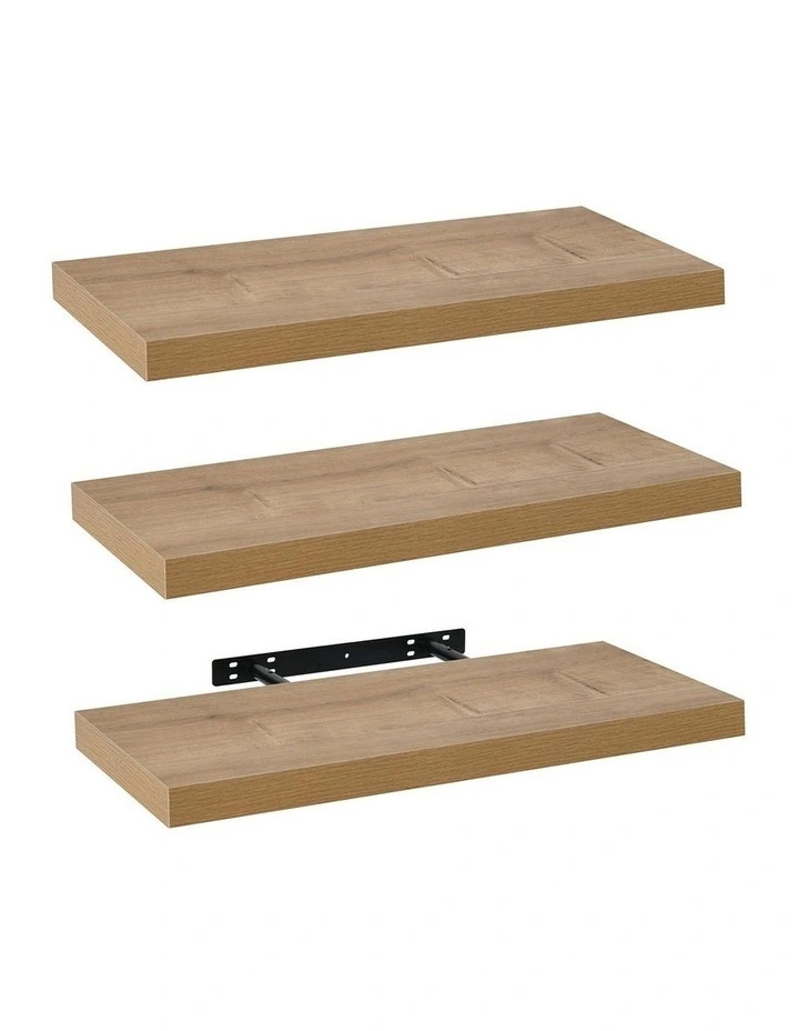 Takara Seiso Floating Wall Shelves Display Rack Set of 3 in Honey Oak image 1