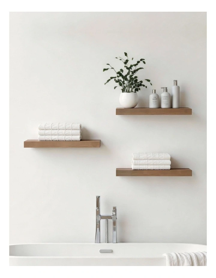 Takara Seiso Floating Wall Shelves Display Rack Set of 3 in Honey Oak image 2