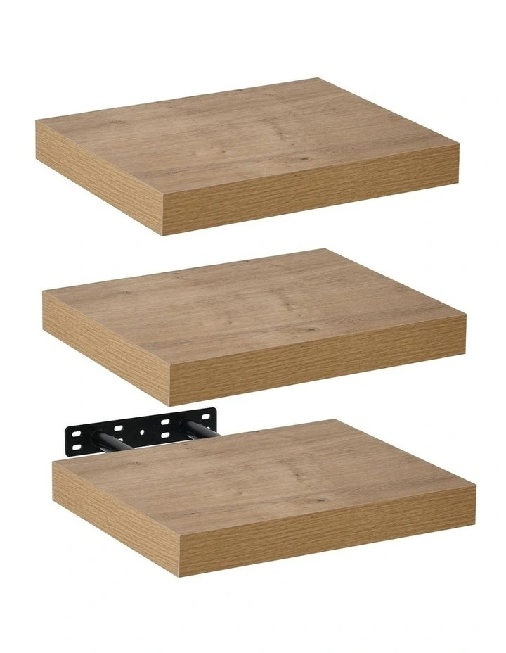 Takara Seiso Floating Wall Shelves Display Rack Set of 3 in Honey Oak image 3