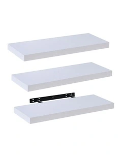 Takara Seiso Floating Wall Shelves Display Rack Set of 3 in White