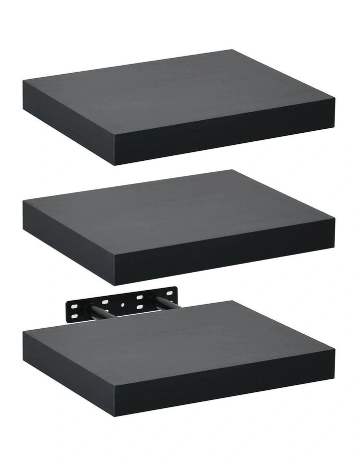 Takara Seiso Floating Wall Shelves Display Rack Set of 3 in Black image 3