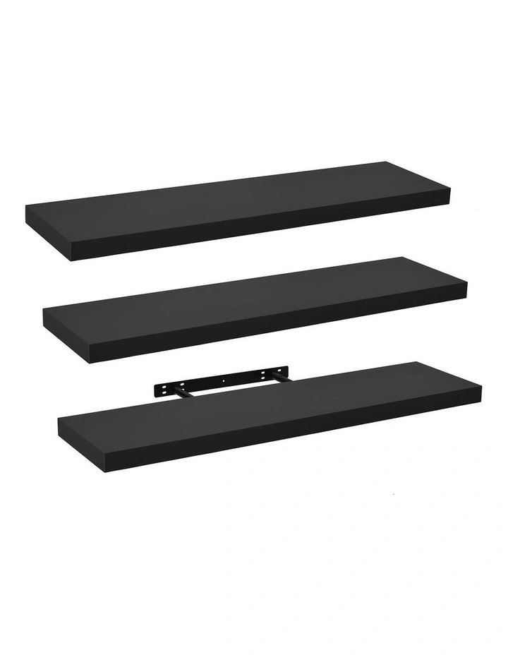 Takara Seiso Floating Wall Shelves Display Rack Set of 3 in Black image 4