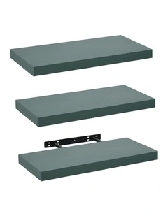 Takara Seiso Floating Wall Shelves Display Rack Set of 3 in Green