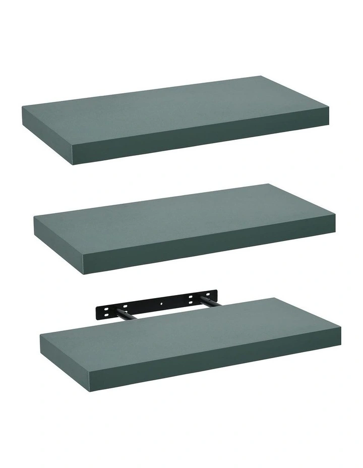 Takara Seiso Floating Wall Shelves Display Rack Set of 3 in Green image 1