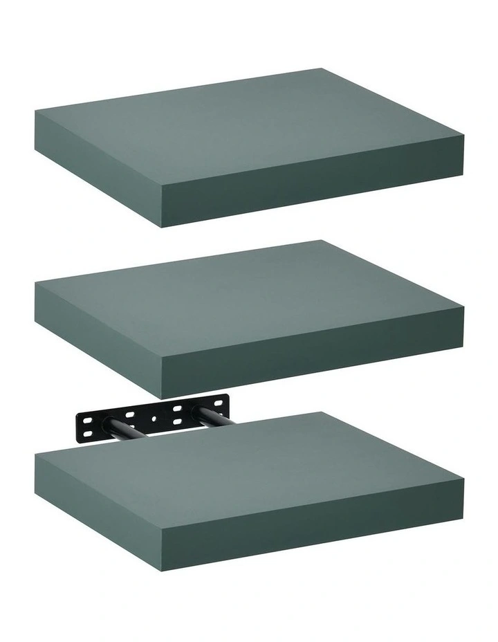 Takara Seiso Floating Wall Shelves Display Rack Set of 3 in Green image 3