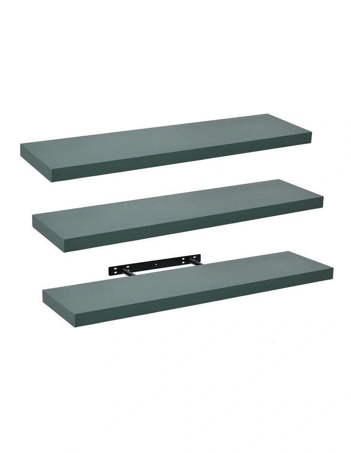 Takara Seiso Floating Wall Shelves Display Rack Set of 3 in Green image 4