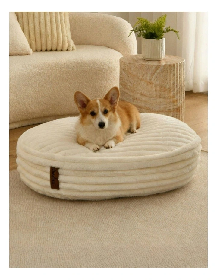 Cloud Crushed Foam Dog Bed in Cream image 1