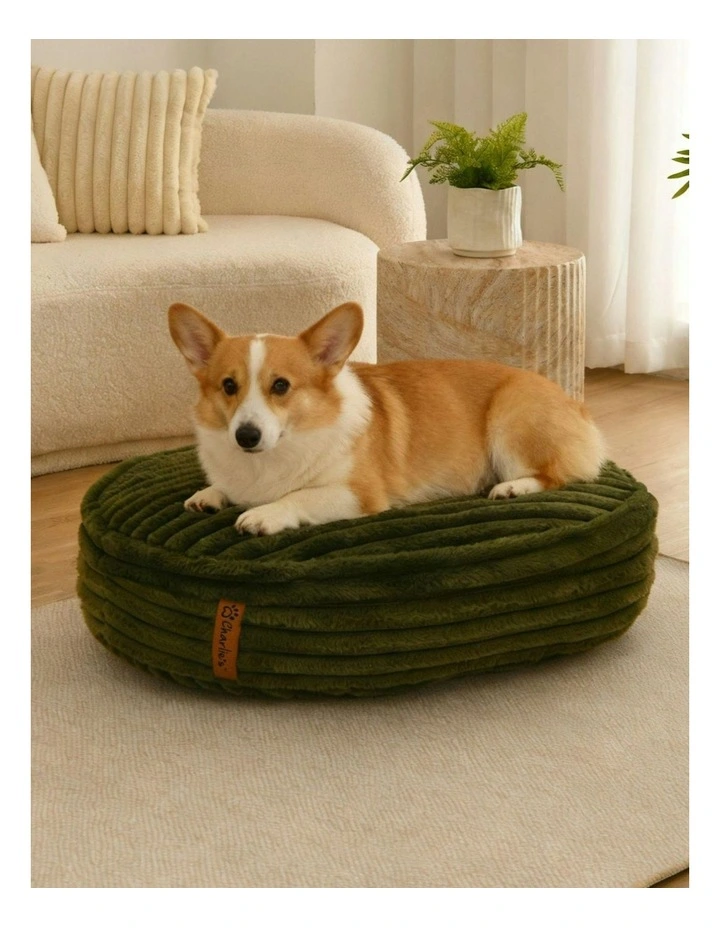 Cloud Crushed Foam Dog Bed in Olive image 1