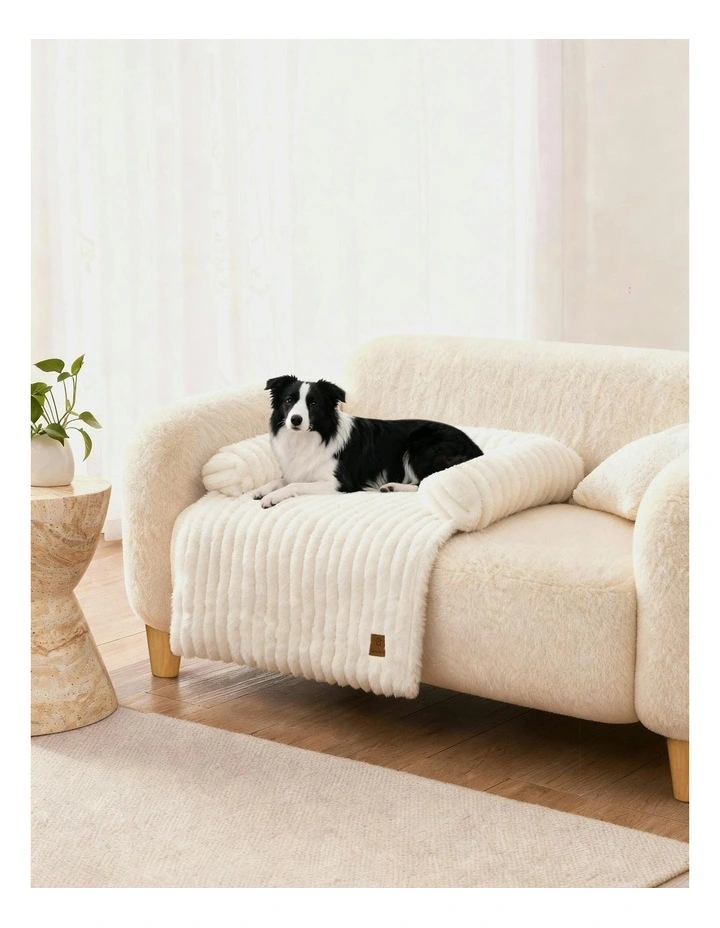 Cloud Bolster Sofa Protector Dog Bed in Cream image 7