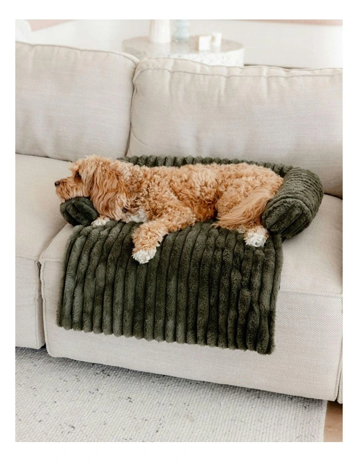 Cloud Bolster Sofa Protector Dog Bed in Olive image 1