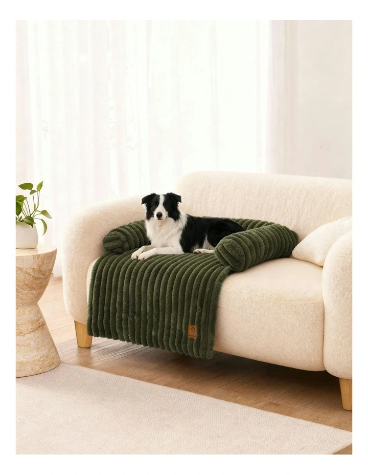 Cloud Bolster Sofa Protector Dog Bed in Olive image 7