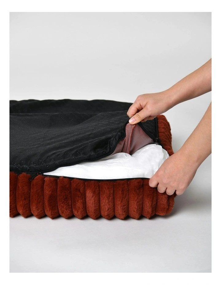 Cloud Bolster Sofa Protector Dog Bed in Rust image 6