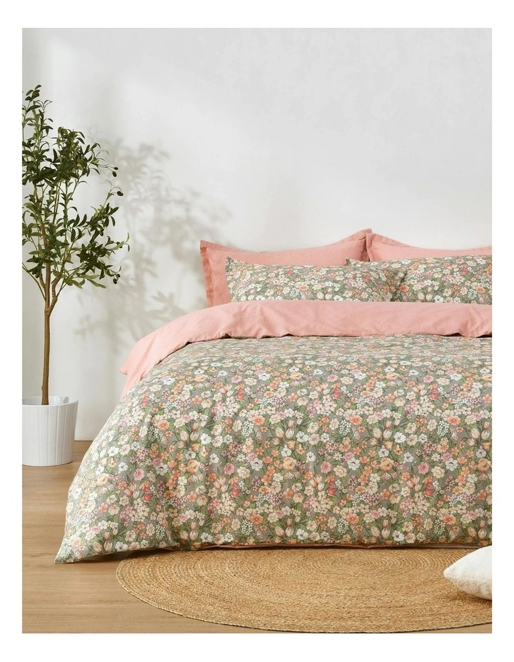 Mayfield 100% Cotton Reversible Quilt Cover Set in Multi image 1