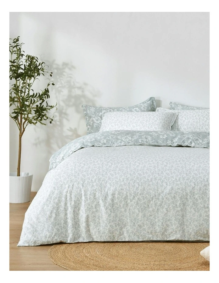 Eloise Cotton Reversible Quilt Cover Set in Blue image 1