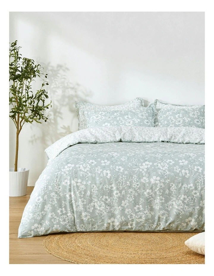 Eloise Cotton Reversible Quilt Cover Set in Blue image 2