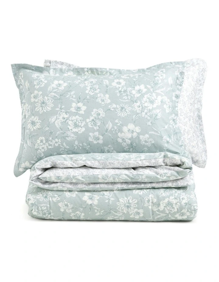 Eloise Cotton Reversible Quilt Cover Set in Blue image 3