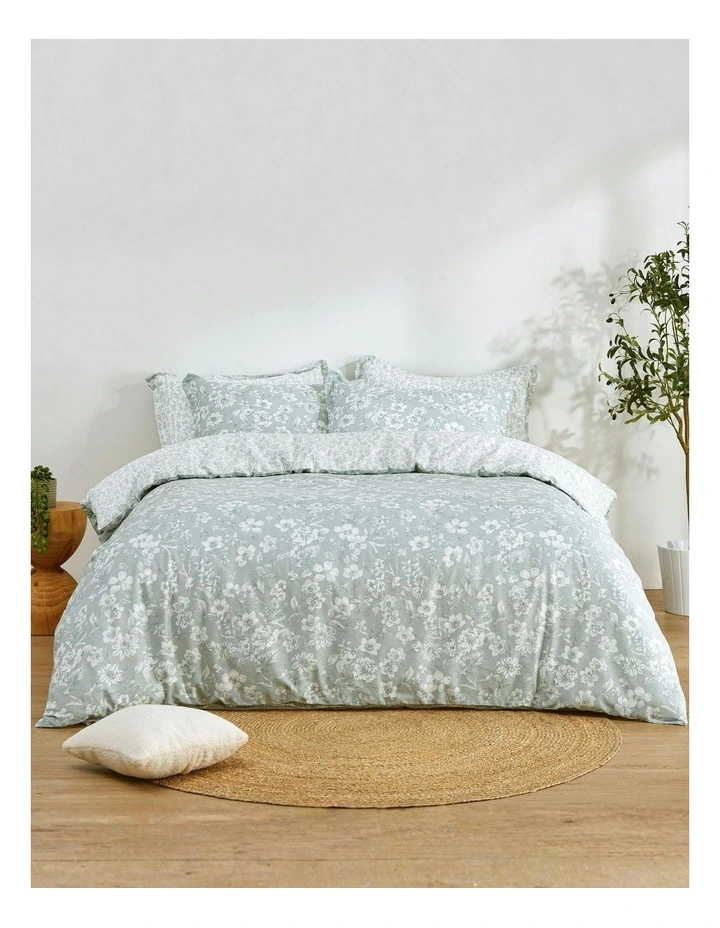 Eloise Cotton Reversible Quilt Cover Set in Blue image 7