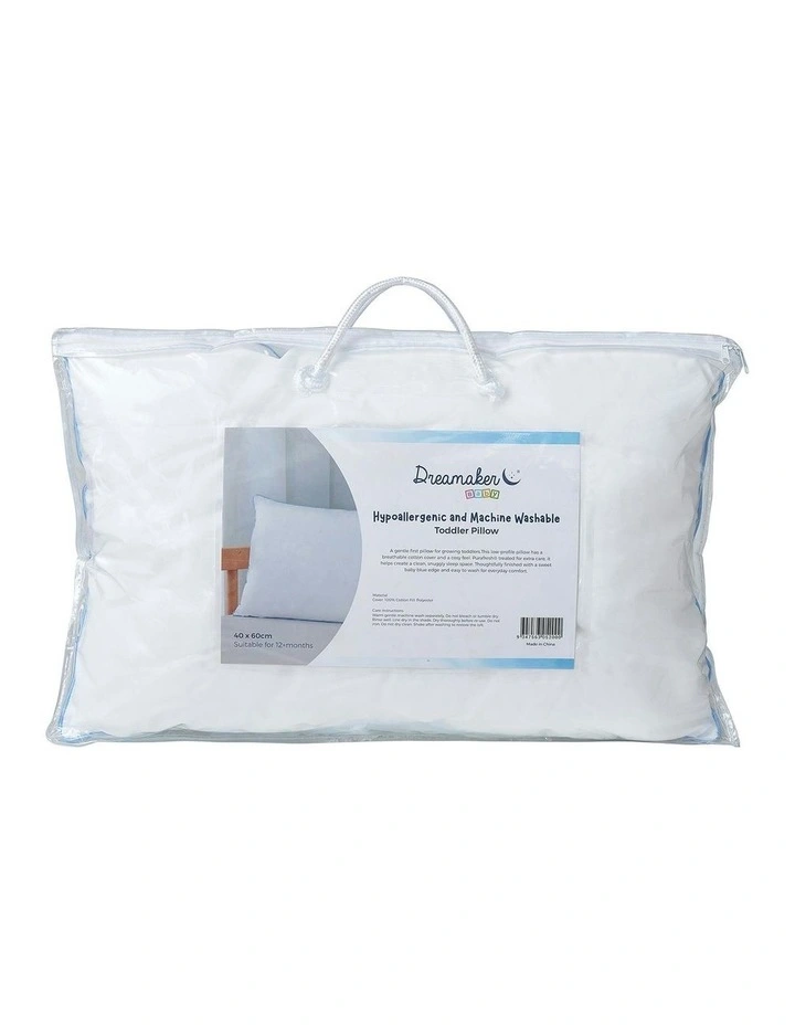 Hypoallergenic and Machine Washable Cot Pillow 40x60cm in White image 7