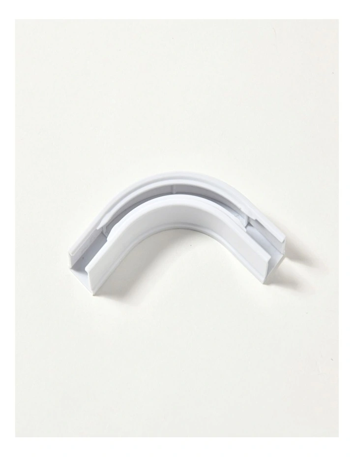 S-Fold Curtain Track Corner Connector in White image 3