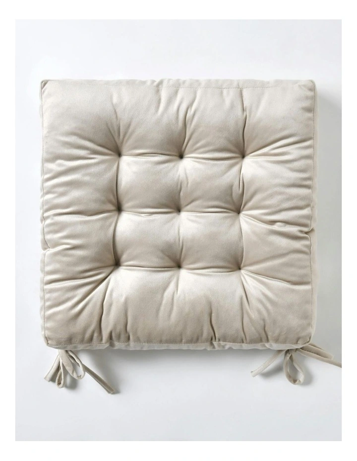 Vivienne Velvet Seat Cushion 4 Pack in Stone image 2