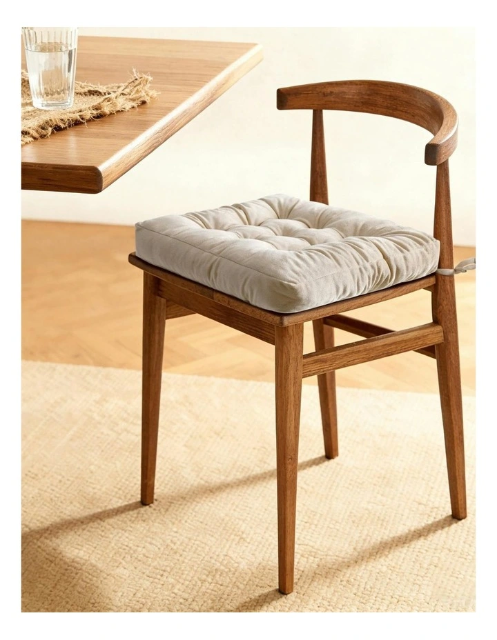 Vivienne Velvet Seat Cushion 4 Pack in Stone image 3