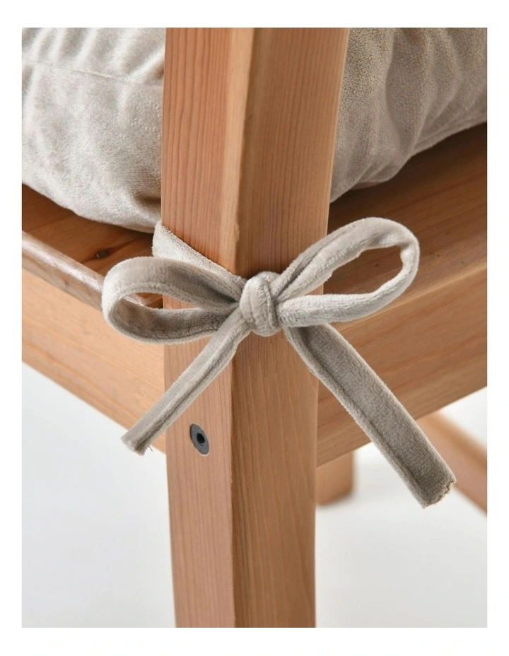 Vivienne Velvet Seat Cushion 4 Pack in Stone image 5