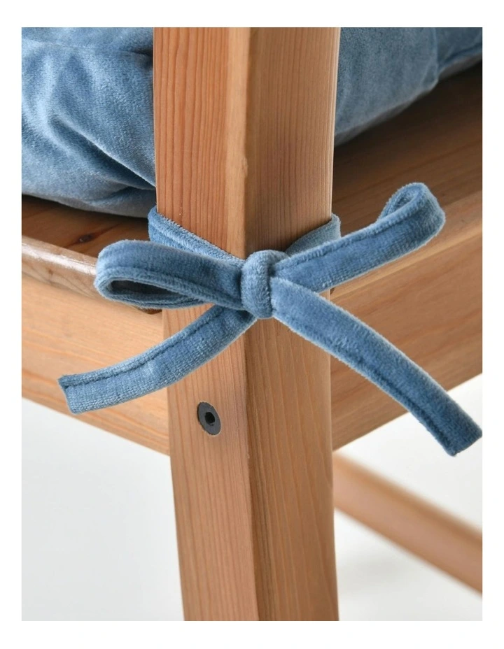 Vivienne Velvet Seat Cushion 4 Pack in Mineral Blue image 5