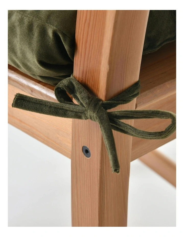 Vivienne Velvet Seat Cushion Pack of 4 in Olive image 5