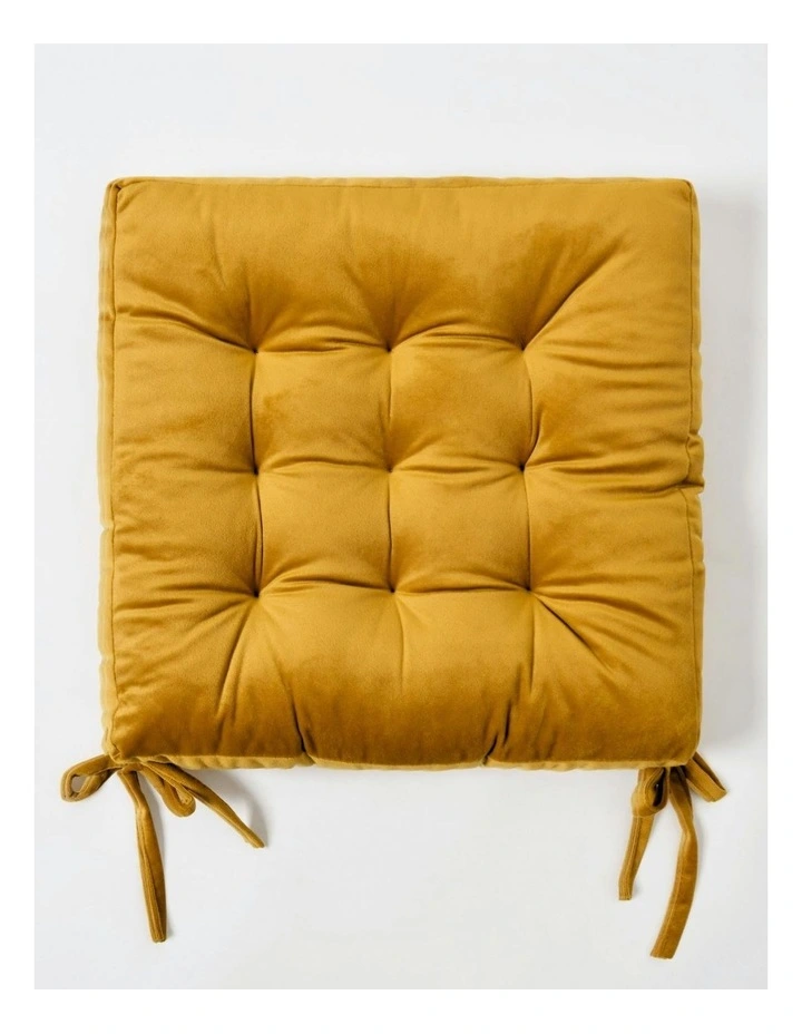 Vivienne Velvet Seat Cushion Pack of 4 in Marigold image 2