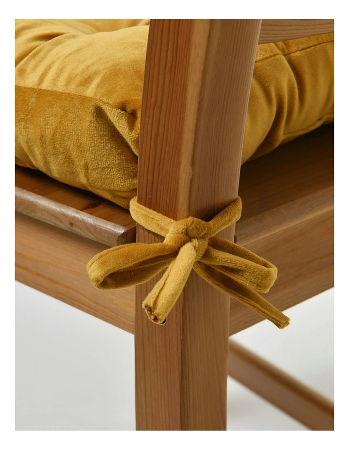 Vivienne Velvet Seat Cushion Pack of 4 in Marigold image 5