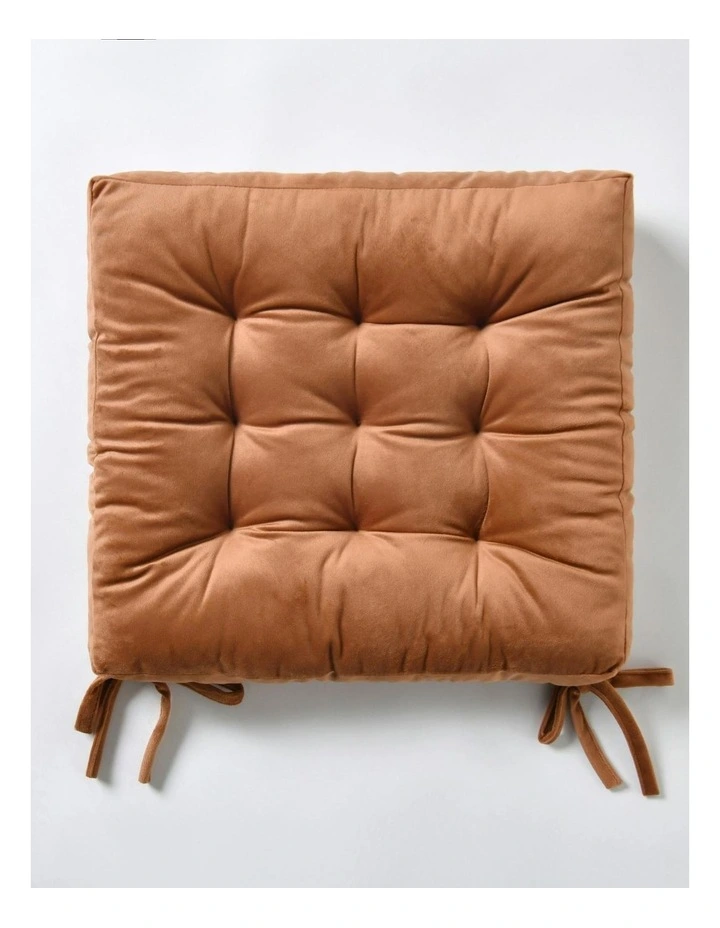 Vivienne Velvet Seat Cushion Pack of 4 in Cinnamon image 2
