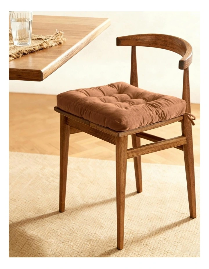 Vivienne Velvet Seat Cushion Pack of 4 in Cinnamon image 3
