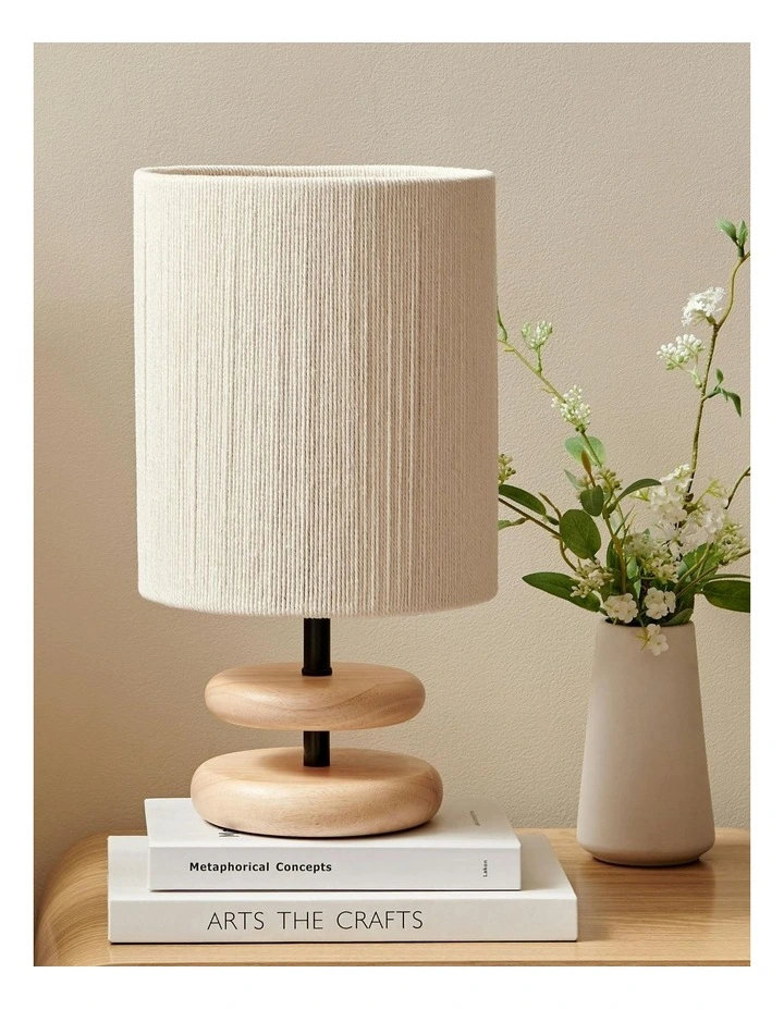 Isle Wood Table Lamp Set of 2 in Beige image 2