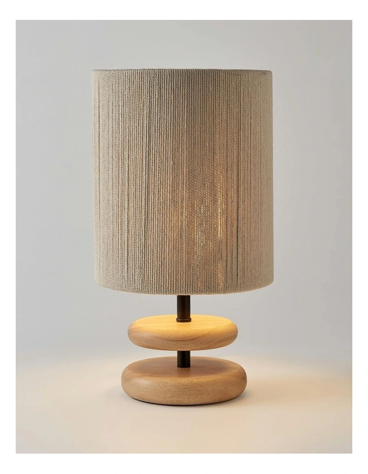 Isle Wood Table Lamp Set of 2 in Beige image 4