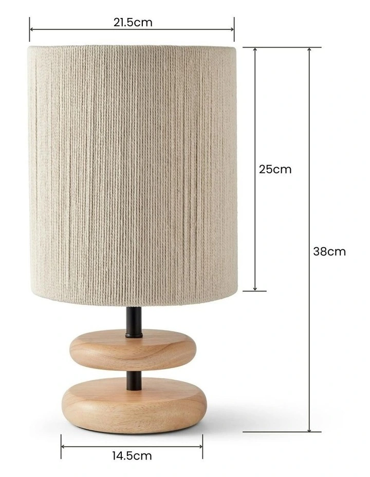 Isle Wood Table Lamp Set of 2 in Beige image 7