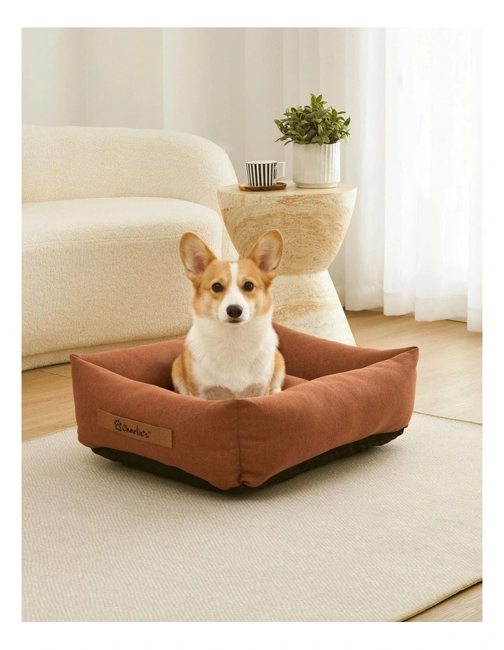 Brooksy Woven Dog Bed in Rust image 7