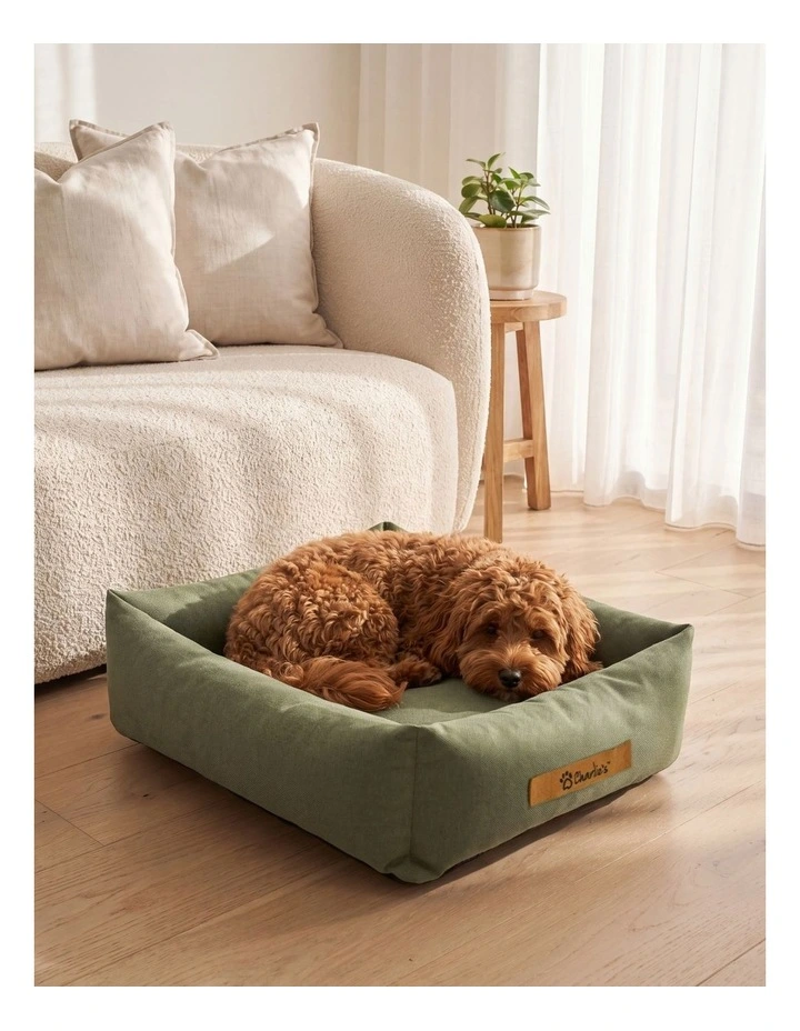 Brooksy Woven Dog Bed in Olive image 2