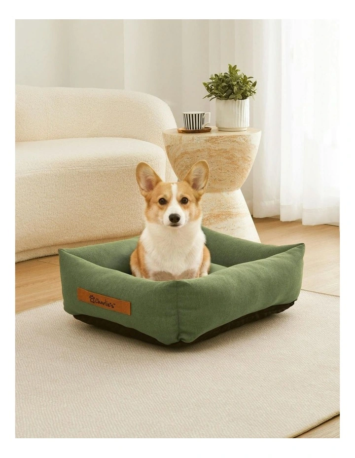 Brooksy Woven Dog Bed in Olive image 7