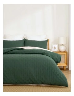 Ormond Quilt Cover Set in Forest Green