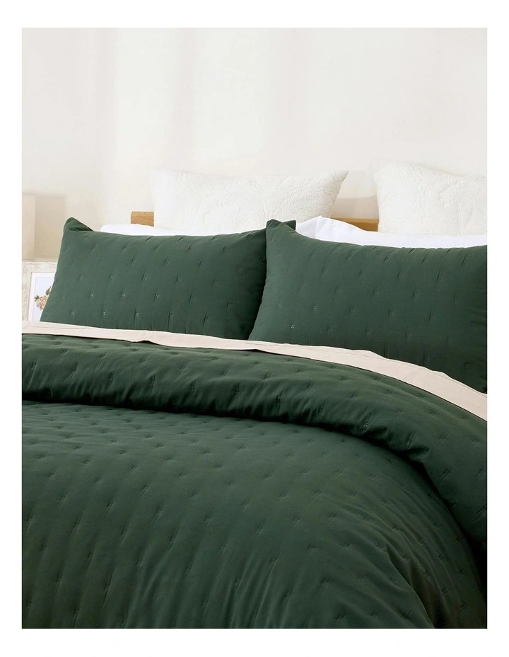 Ormond Quilt Cover Set in Forest Green image 2