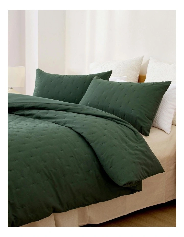 Ormond Quilt Cover Set in Forest Green image 3
