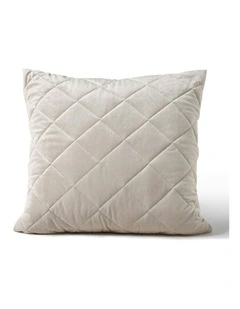 Haven Velvet Quilted European Pillowcase 65x65cm in Stone