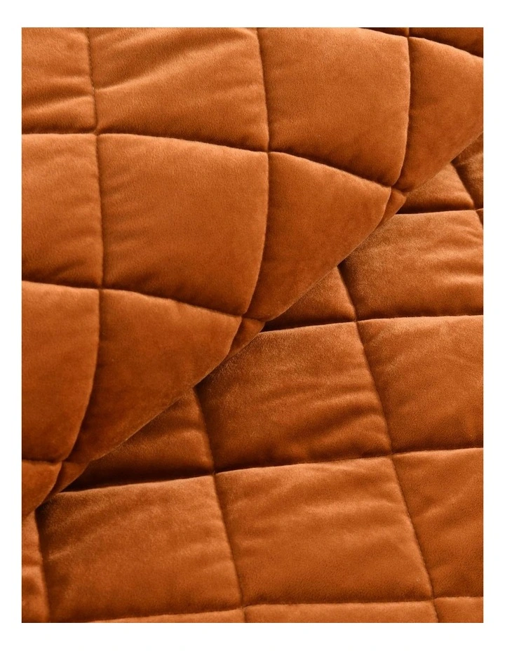 Haven Velvet Quilted Quilt Cover Set in Rust image 5