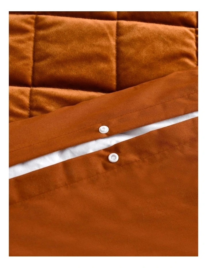 Haven Velvet Quilted Quilt Cover Set in Rust image 6