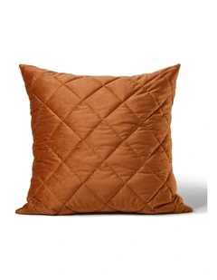 Haven Velvet Quilted European Pillowcase 65x65cm in Rust
