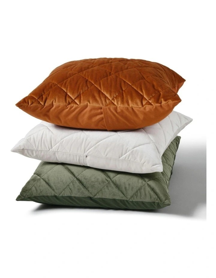 Haven Velvet Quilted European Pillowcase 65x65cm in Rust image 4