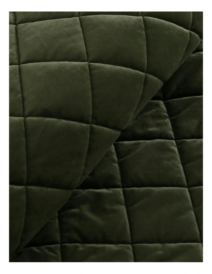 Haven Velvet Quilted Quilt Cover Set in Olive image 5