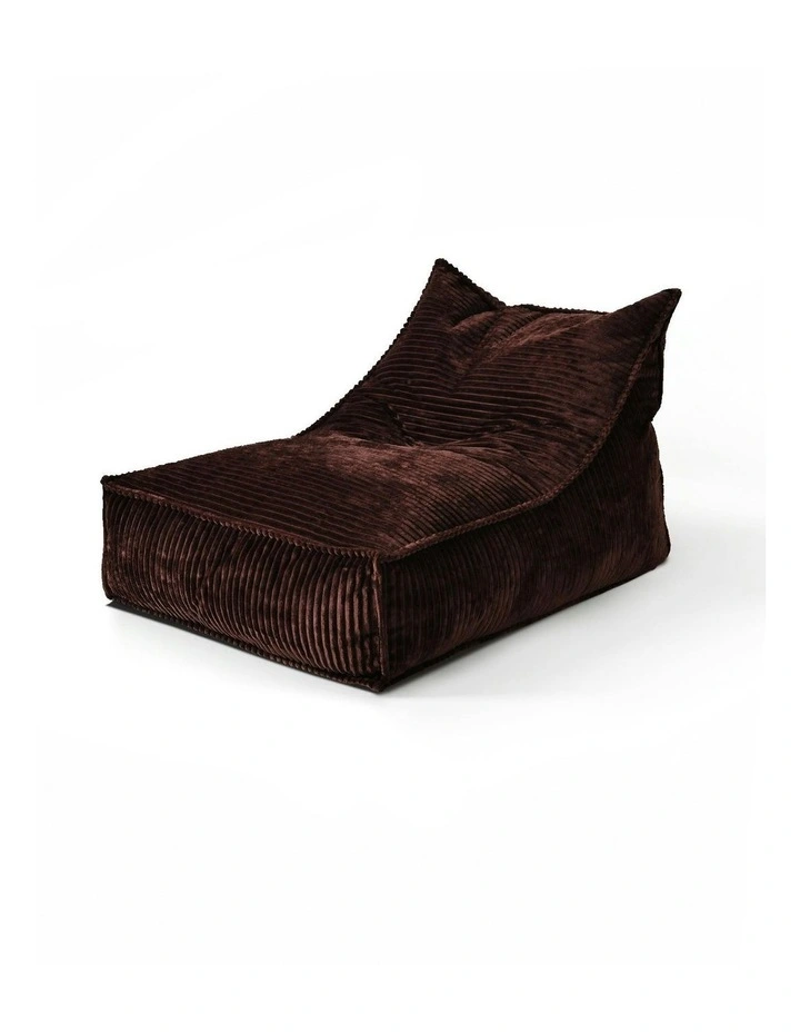 Wilde Ribbed Luxe Fleece Bean Bag Lounge Cover in Chestnut Brown image 2