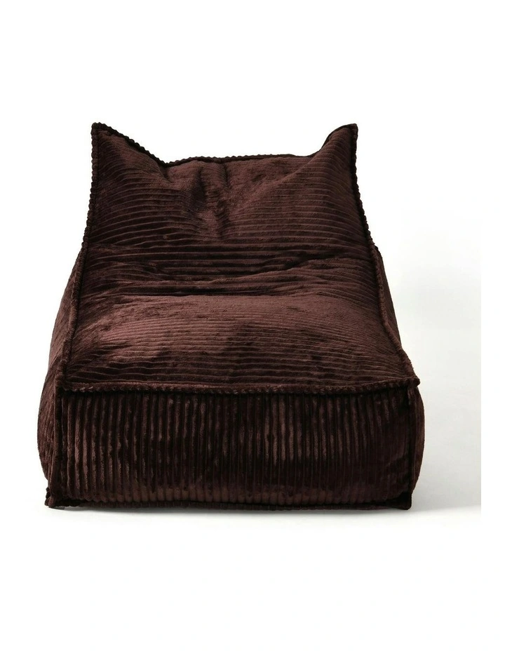 Wilde Ribbed Luxe Fleece Bean Bag Lounge Cover in Chestnut Brown image 3
